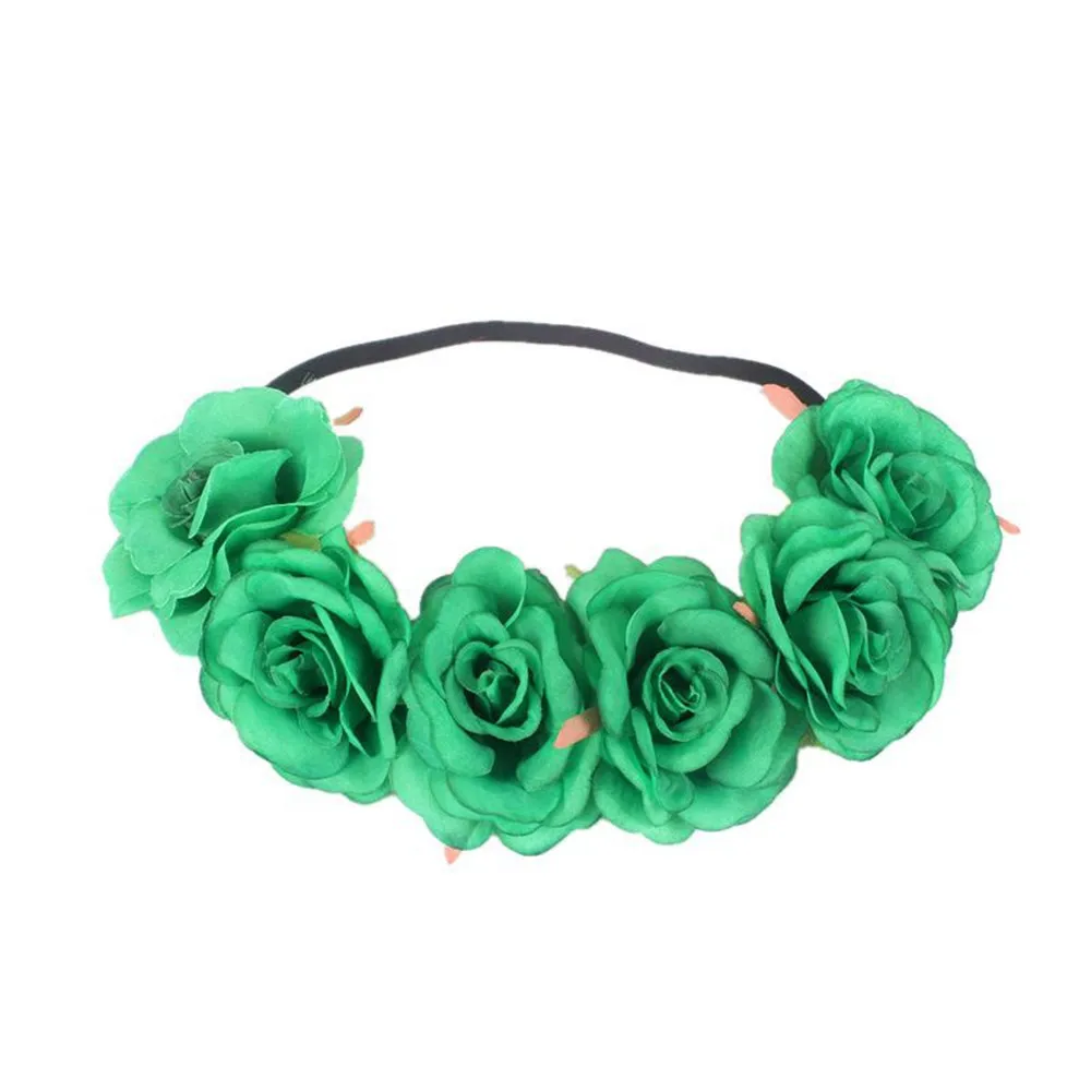 8 Color Women Wedding Floral Headband Charm Flower Party Bride Garland Princess Wreath Girls Crown Headdress Hair Accessories