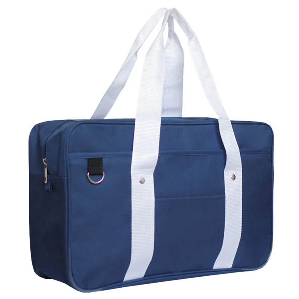 

Teen Girls JK Uniform Handbag Large Capacity Classic Style Cosplay Messenger Bag Zipper Closure Anime Shoulder Handbag
