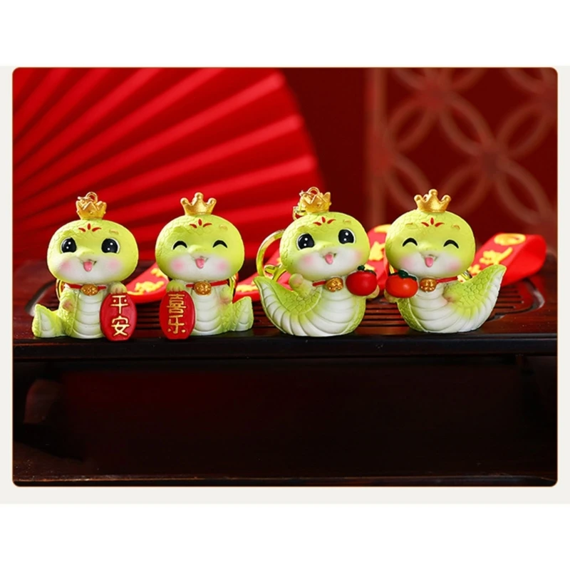 Auspicious Snake Zodiacs Sign Keyring Plush Toy Hanging Decoration Accessory