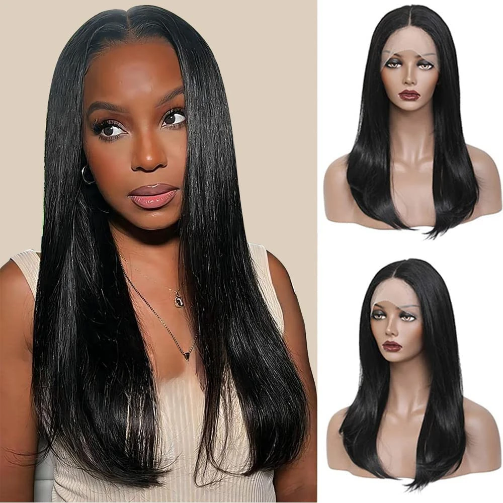 Sophia-Perruque Lace Front Wig Naturelle Lisse, Cheveux Humains, 13x6, Pre-Plucked, 40 Pouces, Transparent HD, pour Femme Africaine