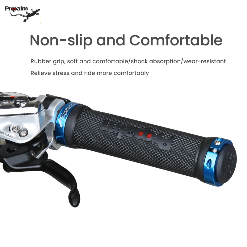 Propalm MTB Handlebar Grips Bicycle Bilateral Deadlock Cover Grips Road Bike Particle Anti-Skid Soft Rubber Handlebar Grips