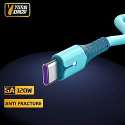 USB Type A To USB Type C Or Micro USB Liquid Silicone Data Cable With Light Applicable Android USB C  Mobile Phone