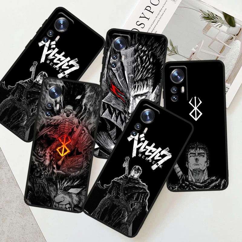 

Berserk Anime Cool For Xiaomi Mi 14 13 12T 12S 12X 12 11i 11X 11T 11 Ultra Lite Pro Soft Silicone Black Phone Case