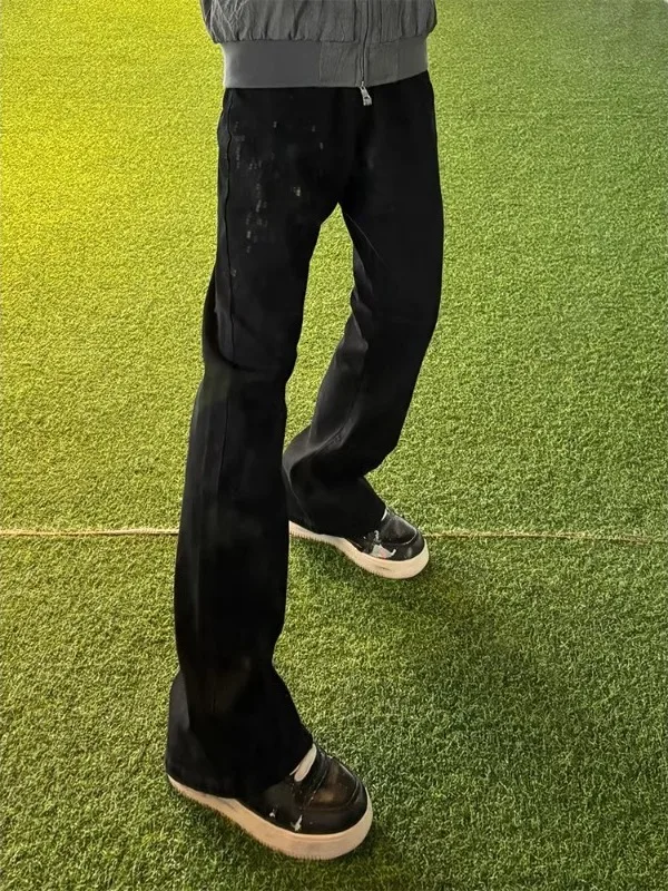 

Cleanfit Bla Men's Straight Leg Jeans High Street American Sle Slimming Bootcut Pants Casual Loose Fit Jeans