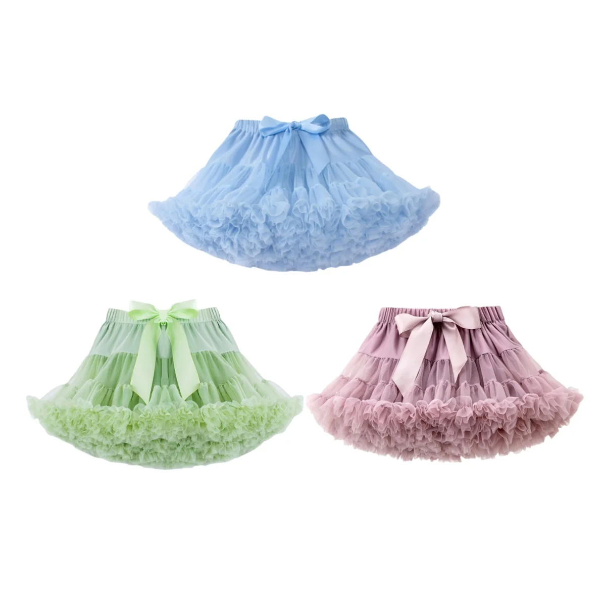 ​Fluffy Petti Tutu Soft tulle Dance Party Tutu Skirt Girls Outfit Children Kids Wear Birthday Gifts Kids Clothes