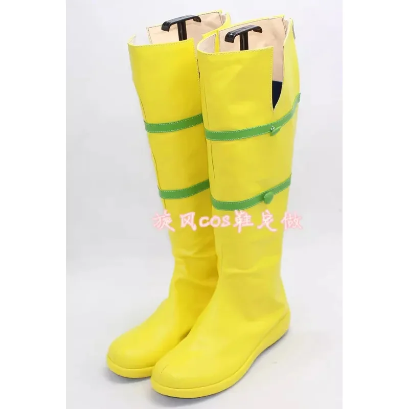 DY20 أنيمي X-MAN آنا ماري المارقة تأثيري أحذية الأصفر زي الأحذية اليدوية الجلود فو Boots25