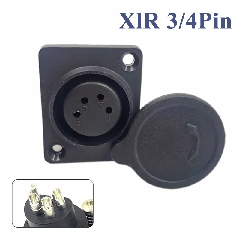Su geçirmez 3/4 Pin XlR Soket şarj portu Mikrofon Fişi Kapaklı CANNON Transfer Kafası 8A 125 V Projektör Dikey Konnektör