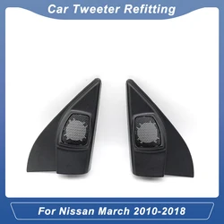 2PCS Car Accessories Tweeter Refitting Audio Door Angle Gum Speaker Box Mounts Cover for Nissan March 2010-2018