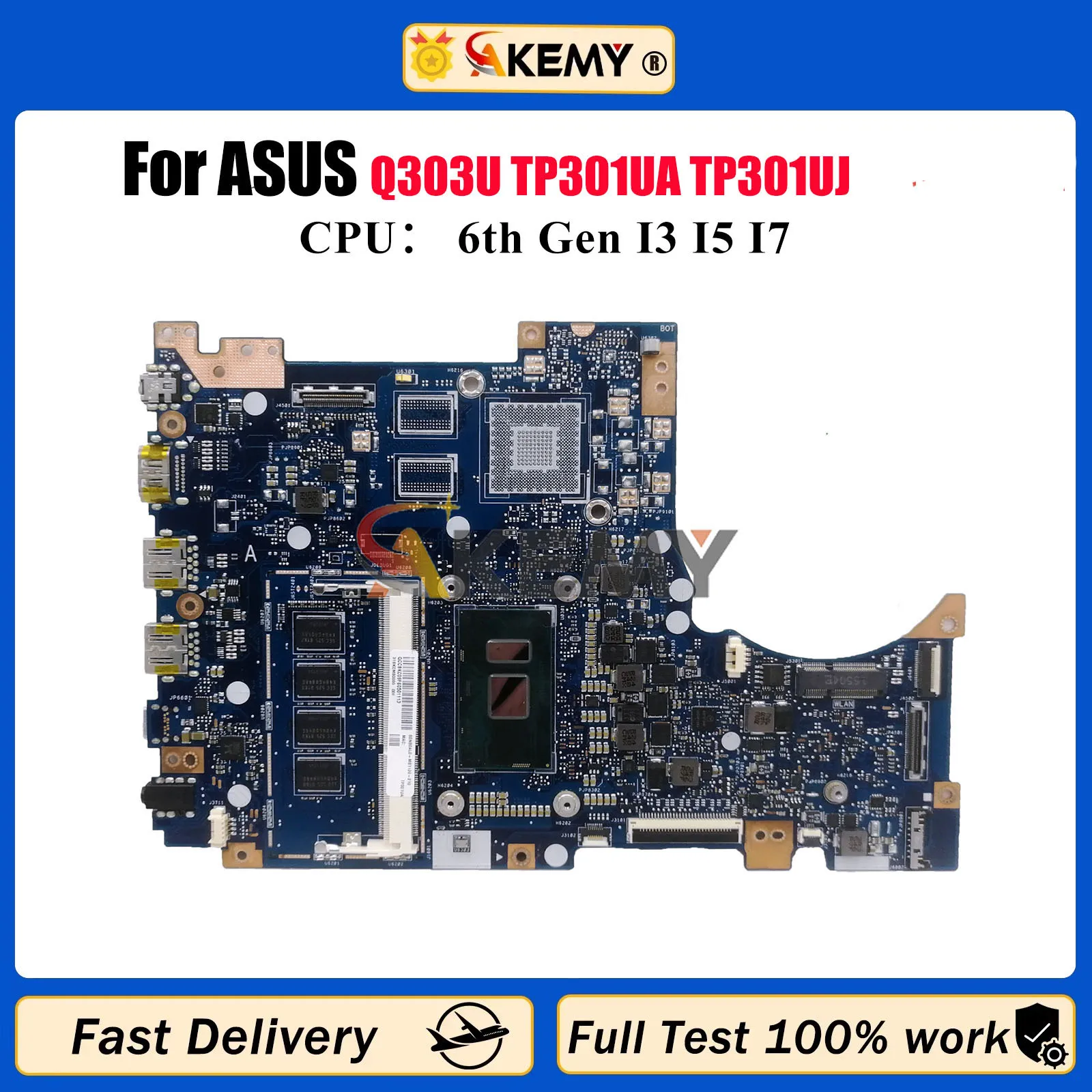

TP301UA Laptop Motherboard For ASUS VivoBook Flip TP301U Q303U TP301UA TP301UJ Mainboard W/ I3 I5 I7 CPU 100% tests OK fast ship