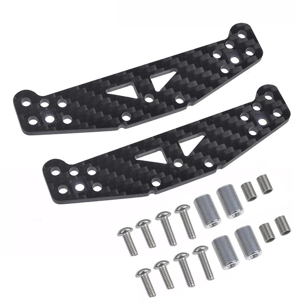 2 PCS Carbon Fiber Front/Rear Shock Towers for Tamiya TT01 Type-E/TT-01E Upgrade