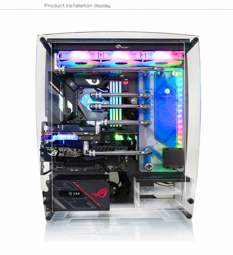 Bykski Water Cooling Radiator Fan Computer PC Case A-RGB Fan 120mm LED Light Heatsink Cooler Support Adjust Speed CF-APRBW-V3