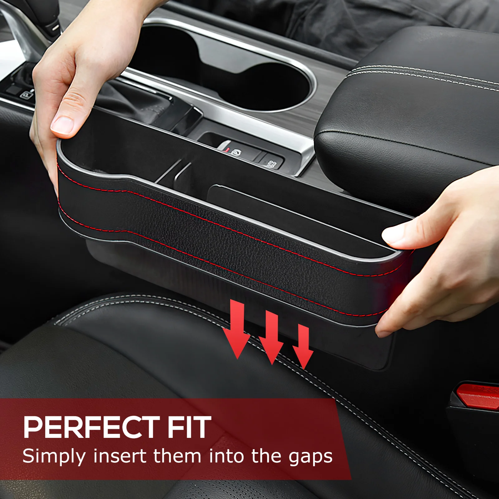 2 Pcs Car Seat Storage Box Essentials Gap Filler Inserts Between Seats Crack Protector Abs Front Organizer