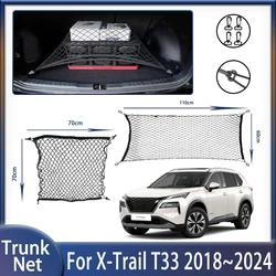 Car Trunk Net For Nissan X-Trail T33 Nissan Rogue 2022~2024 Nylon Fixed Elastic Convenient Storage Nets Auto Supplies Accessorie