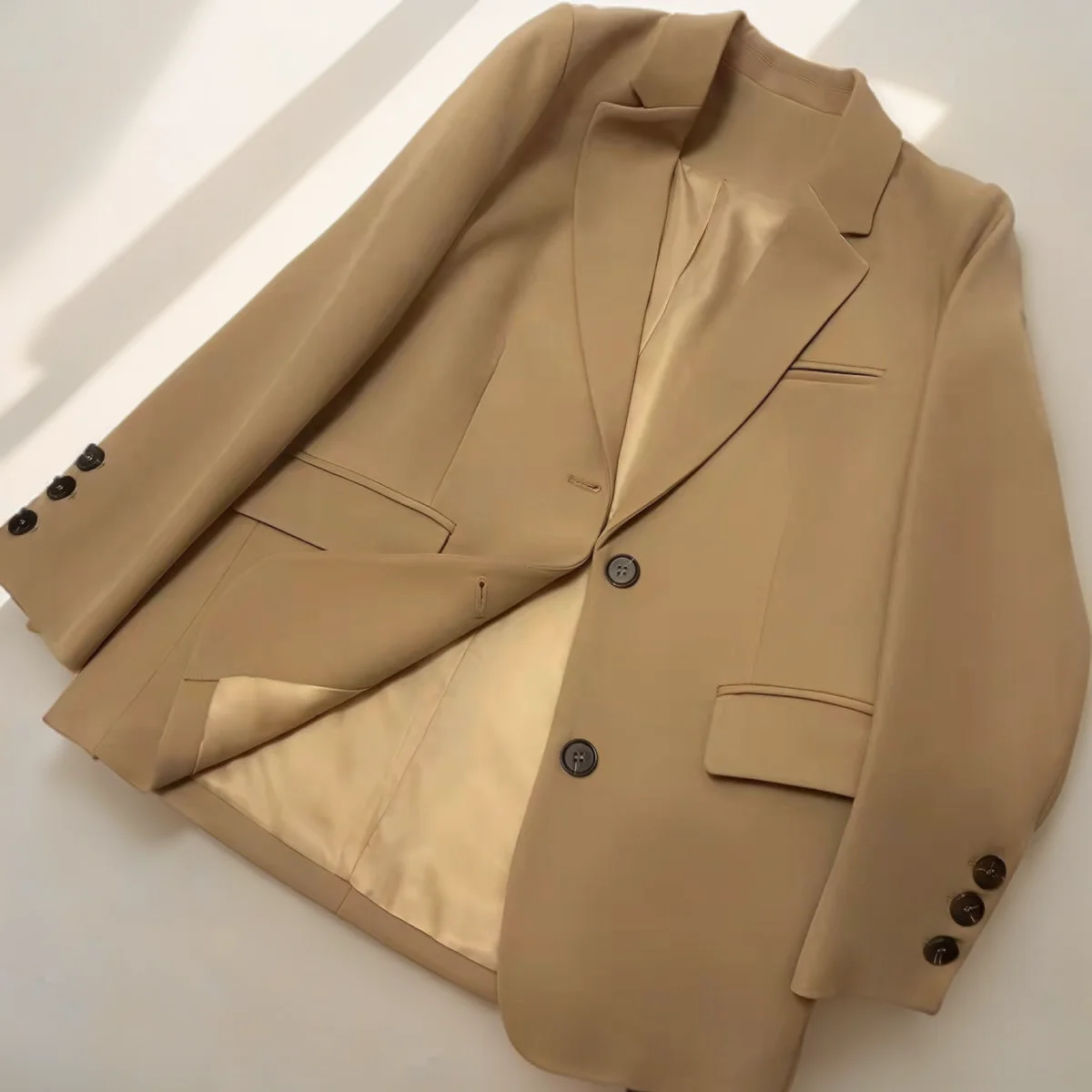 

Blazers Womans Coat Womens Embroidered Cotton Boxy Work Preppy Suit Tailor Fit Metal Chain Curve Shoulder Minimal Breathable Ins