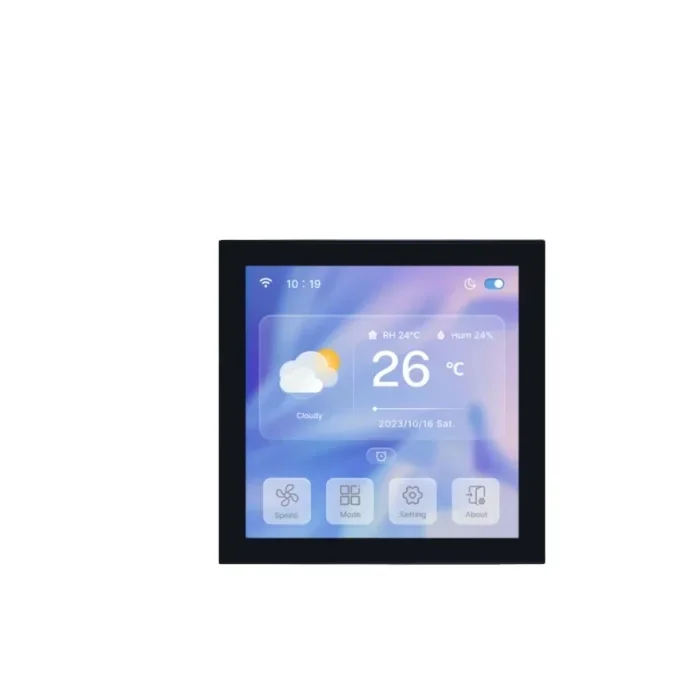 

2026 DWIN 4-дюймовый термостат с Wi-Fi, TFT LCD-дисплеем 250 нит, разрешением 480*480, голосовым управлением, емкостным сенсорным экраном, датчиком температуры NTC и функцией автономной работы