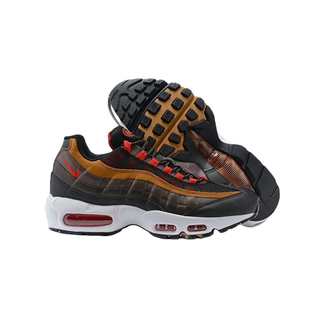 

Nike Air Max 95 модные универсальные удобные противоскользящие дышащие водонепроницаемые кроссовки из синтетической кожи черные коричневые красные мужские