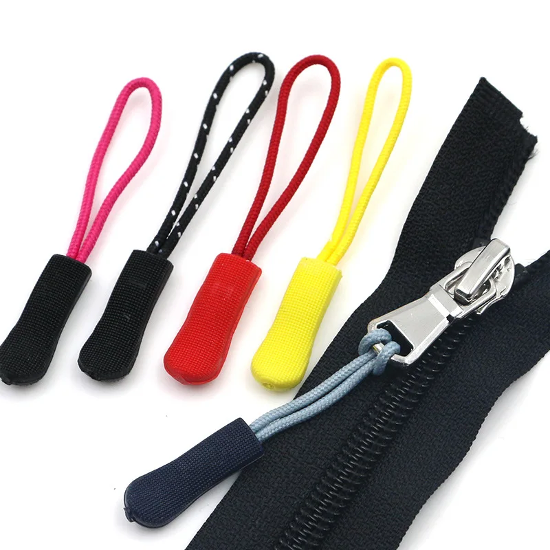 Cor Cordão Zipper Pull para Vestuário Bag, Zip Puller, Acessórios Mochila, Zip Head, Cinta De Corda, Lariat Slider, Saco Tático, DIY, 20Pcs