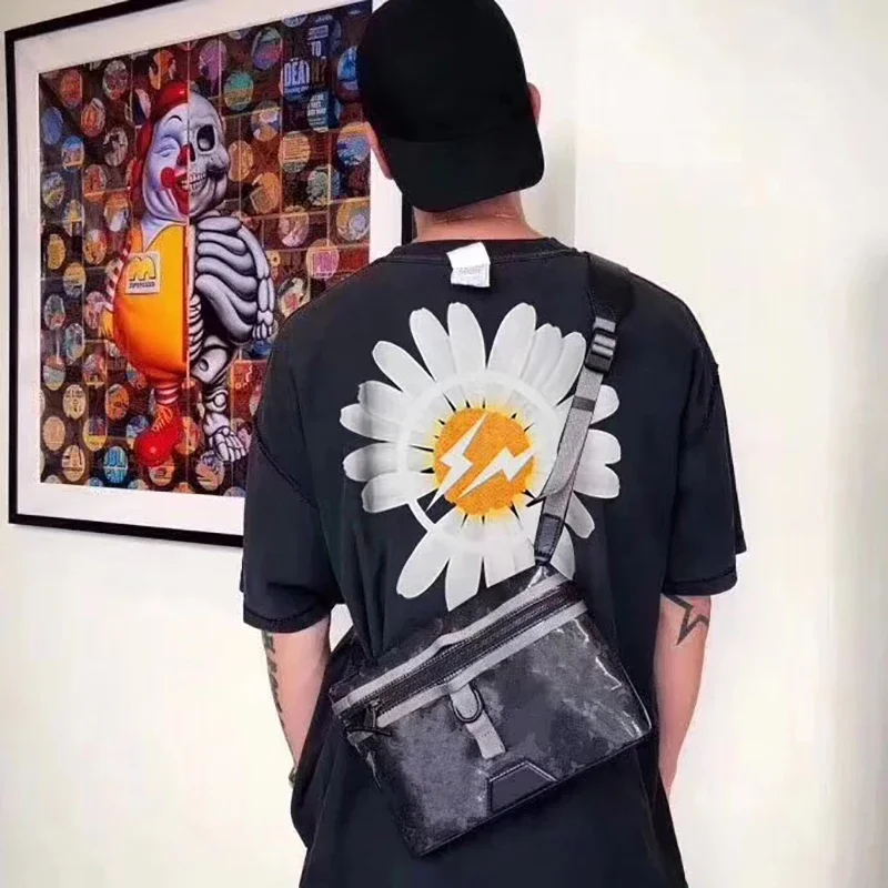 Gd Fujiwara Hakurosak Chrysanthemum Bedrukt T-Shirt 2024 Mode Merk Nieuwe High Street Korte Mouw Heren Kleding Oversized T-Shirt