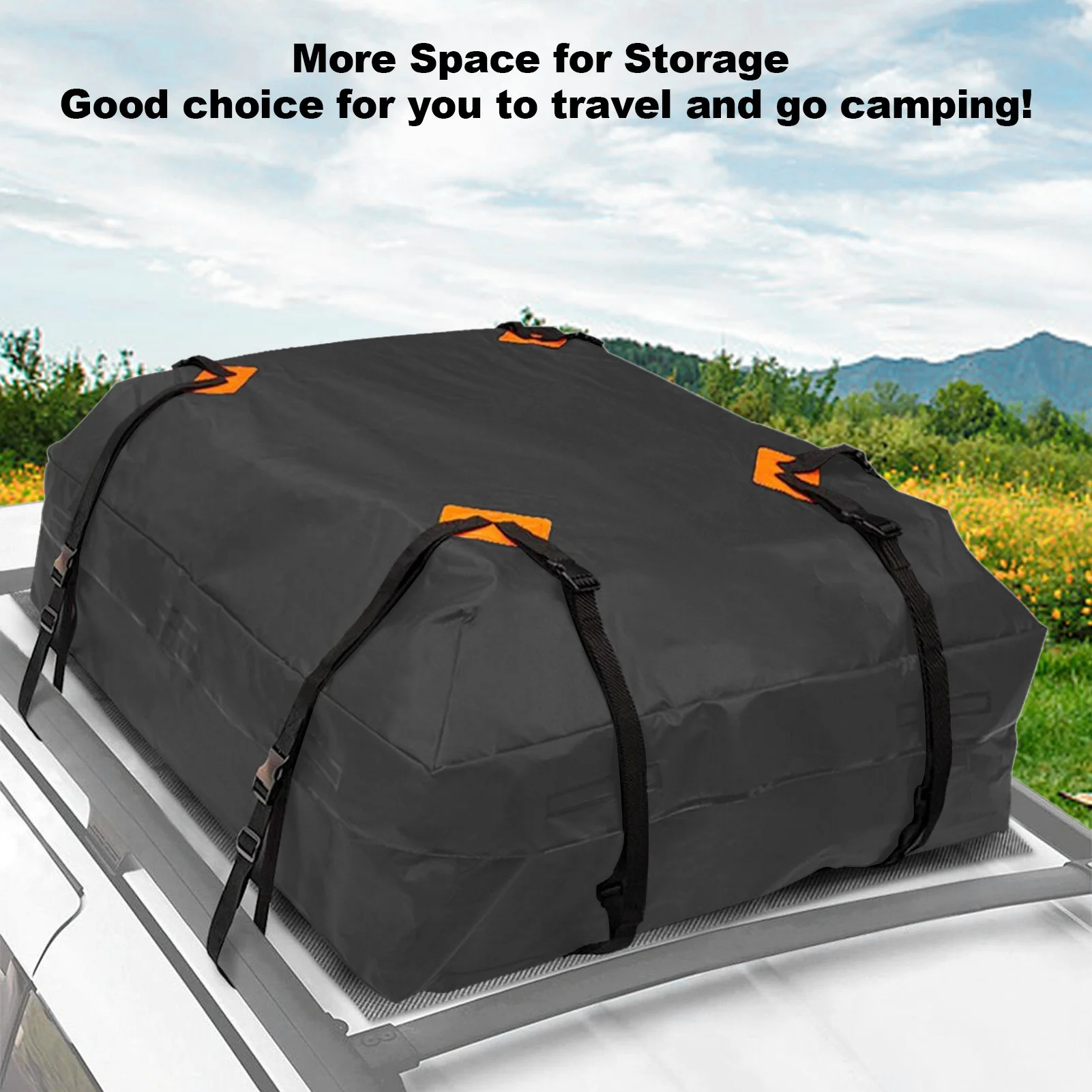 

Cargo Bag Car Roof Cargo Carrier Universal Luggage Bag Storage Cube Bag Thickened 600D Waterproof Gray for Travel Camping