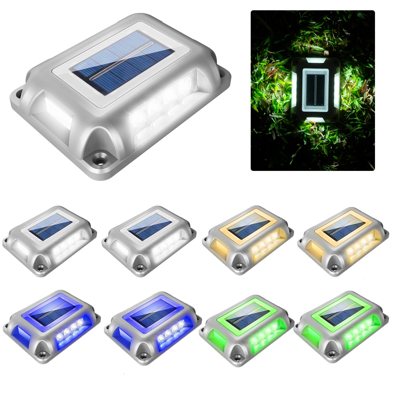 8PCS Solar Underground Light Deck Light Spotlight Buried Solar Led Lamp Garden Decor Solar Street Light Solar Lawn Lamp IP65