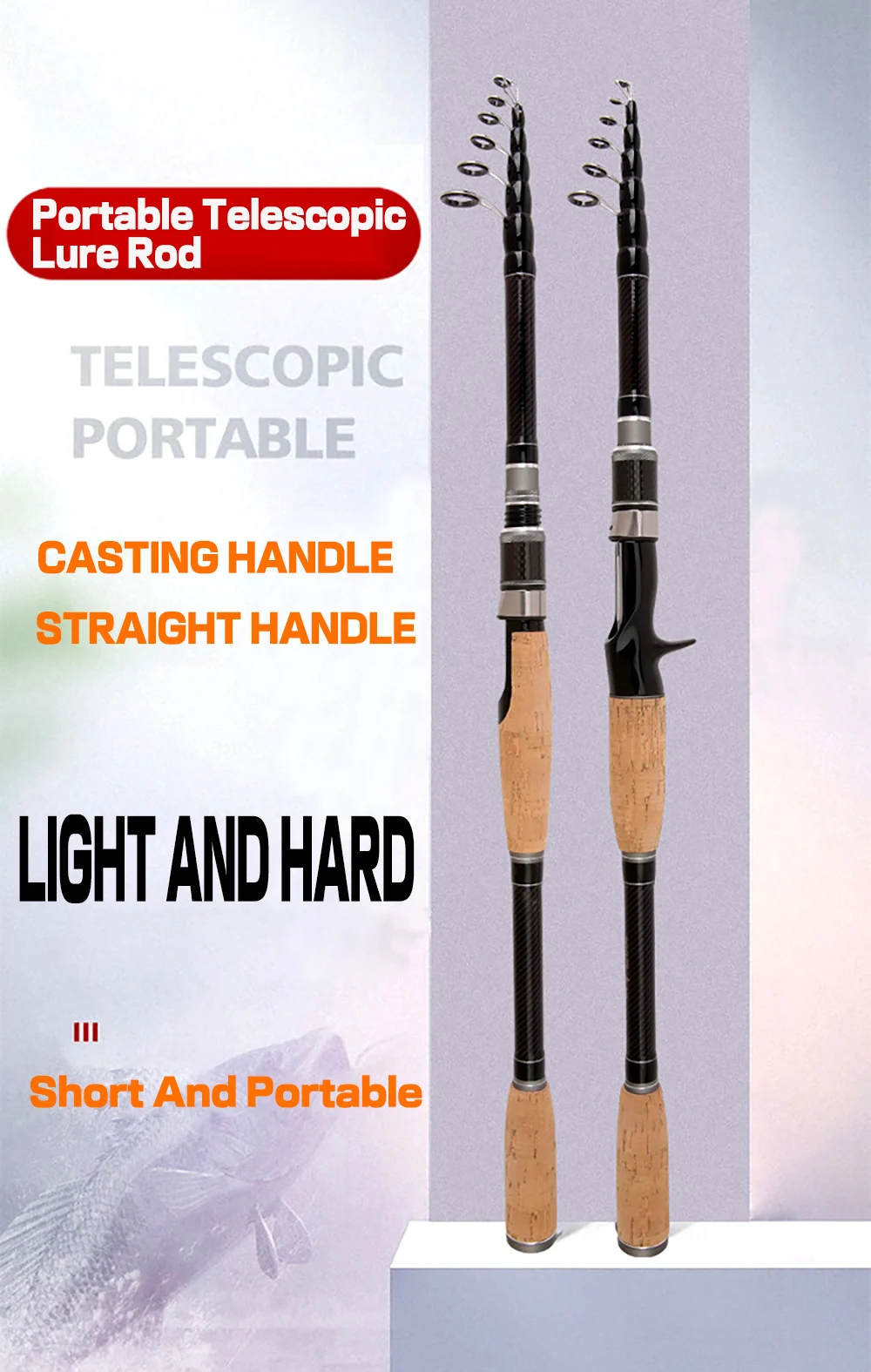 1.8M 2.1M 2.4M 2.7M 3.0M Carbon Rod Telescopic Lure Fishing Rod Casting Spinning Rod Travel Rod Ultralight Fishing Rod