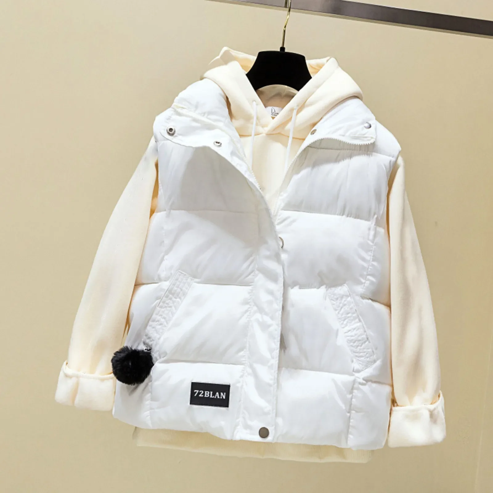 Winter Sleeveless Vests Coats Women Down Cotton Jacket Oversized Loose Casual Vest Autumn 2024 New Solid Color Female Waistcoat