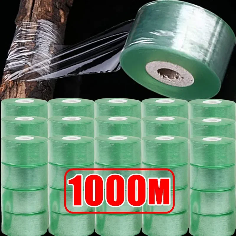 

1000M PE Grafting Tape Film Stretchable Self-adhesive Garden Tree Roll Tape Plants Seedlings Vine Tomato Grafting Accessories