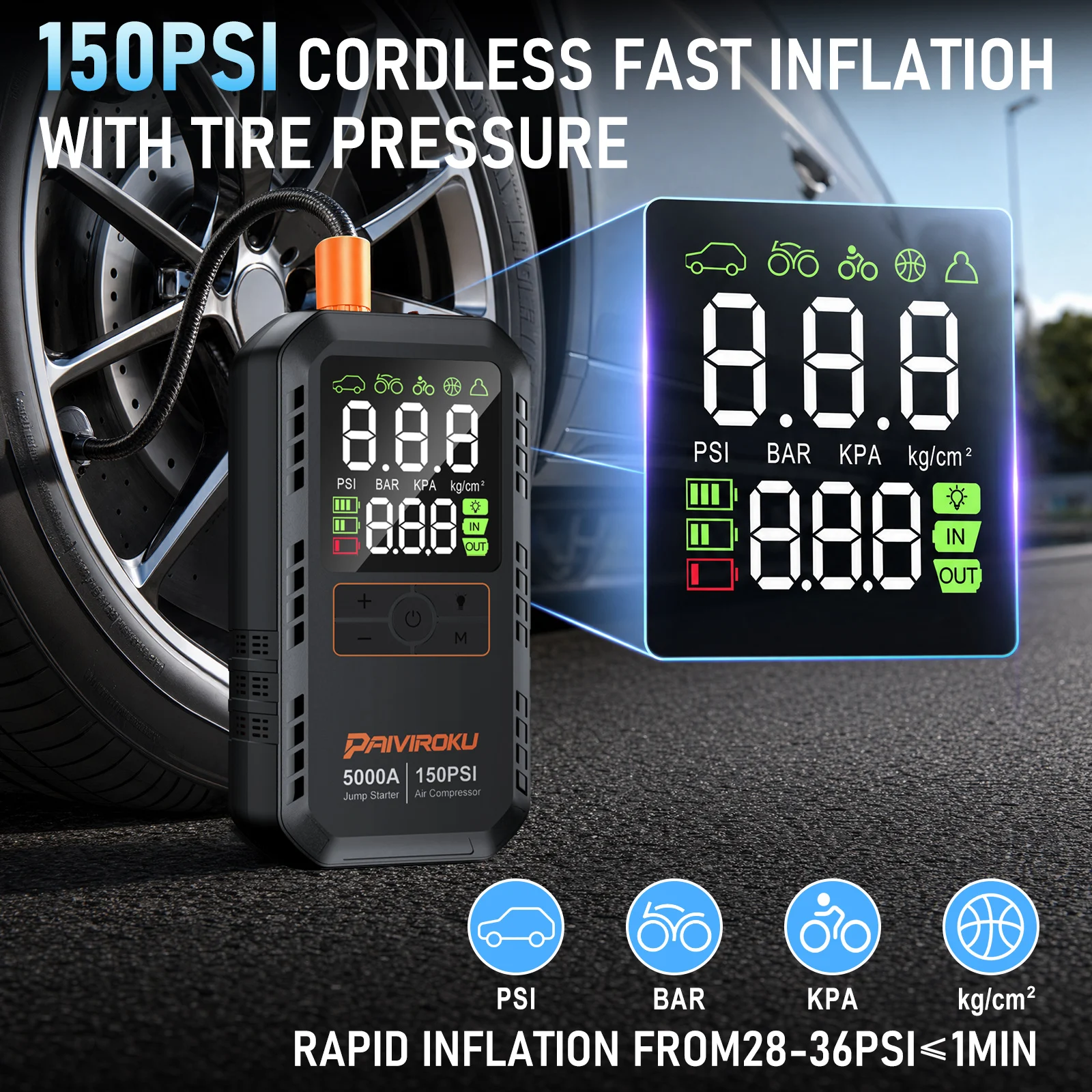 5000A Car Battery Jump Starter - Portable Jump Starter review and price