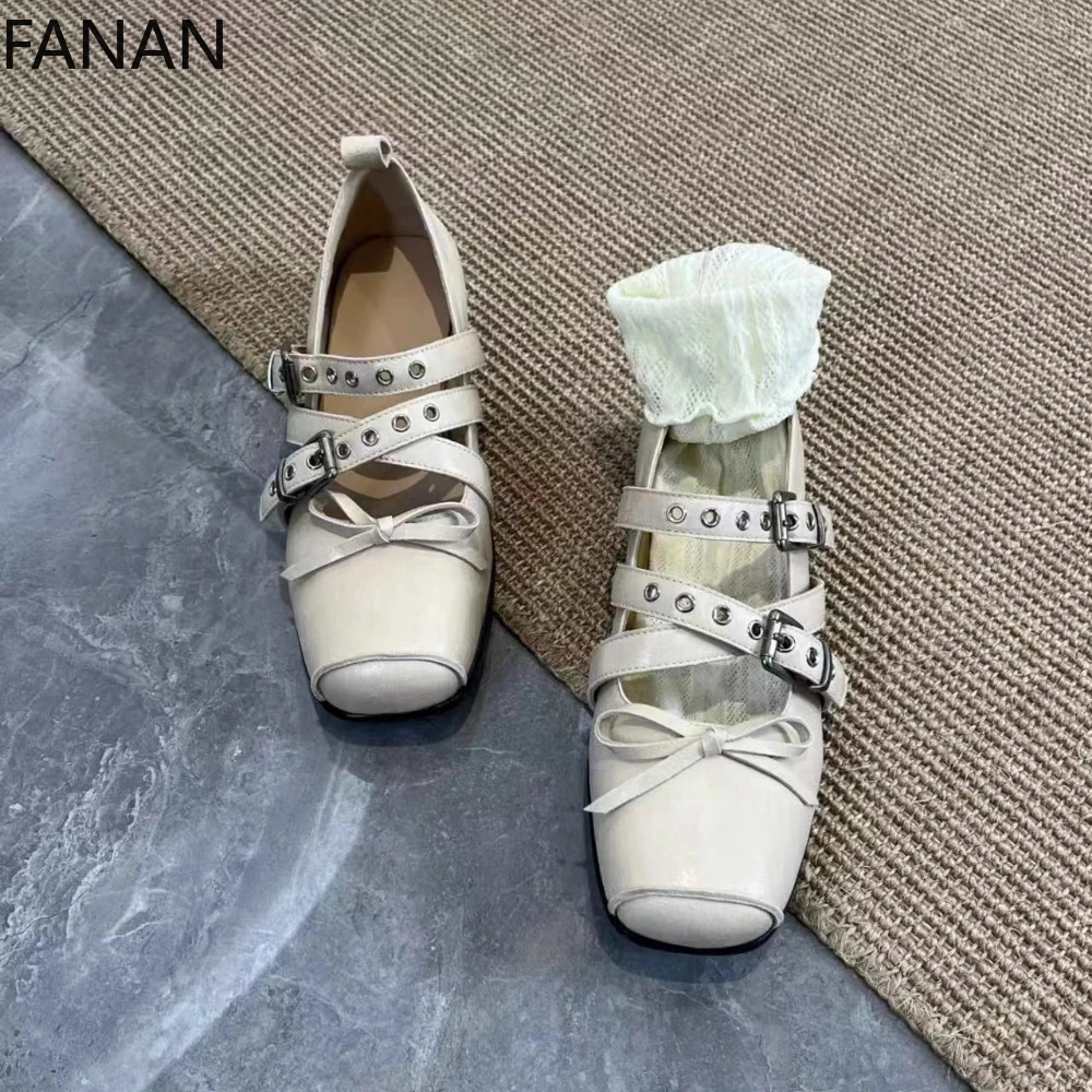 

Sneakers Ballet Shoes Flats Women's Cross Buckle Band Platform Vintage Mary Jane Single Shoes Low Heel Pumps Platform Shoes