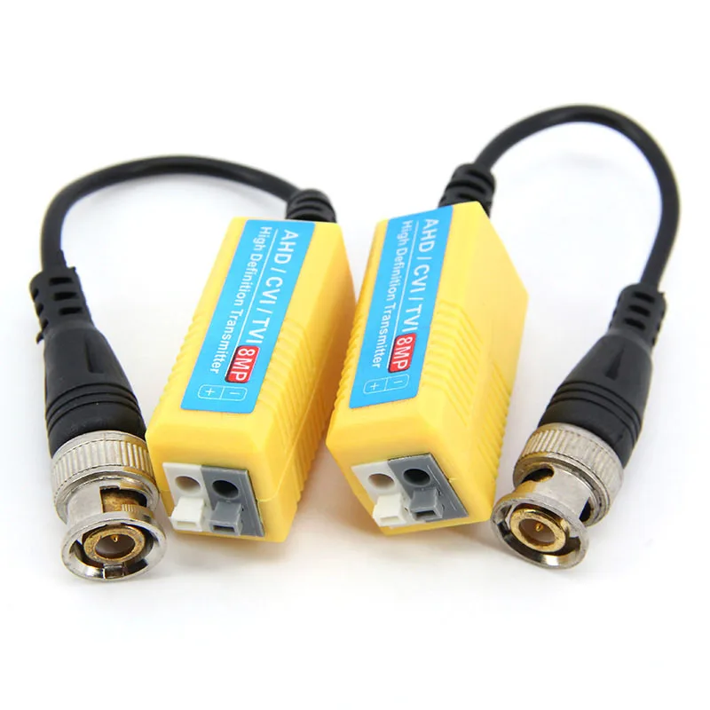 1pair 4type 1080P 8MP Passive cctv Video Balun RJ45 CCTV Transceiver Coax BNC Supply Power Connector For HDCVI HDTVI AHD Camera