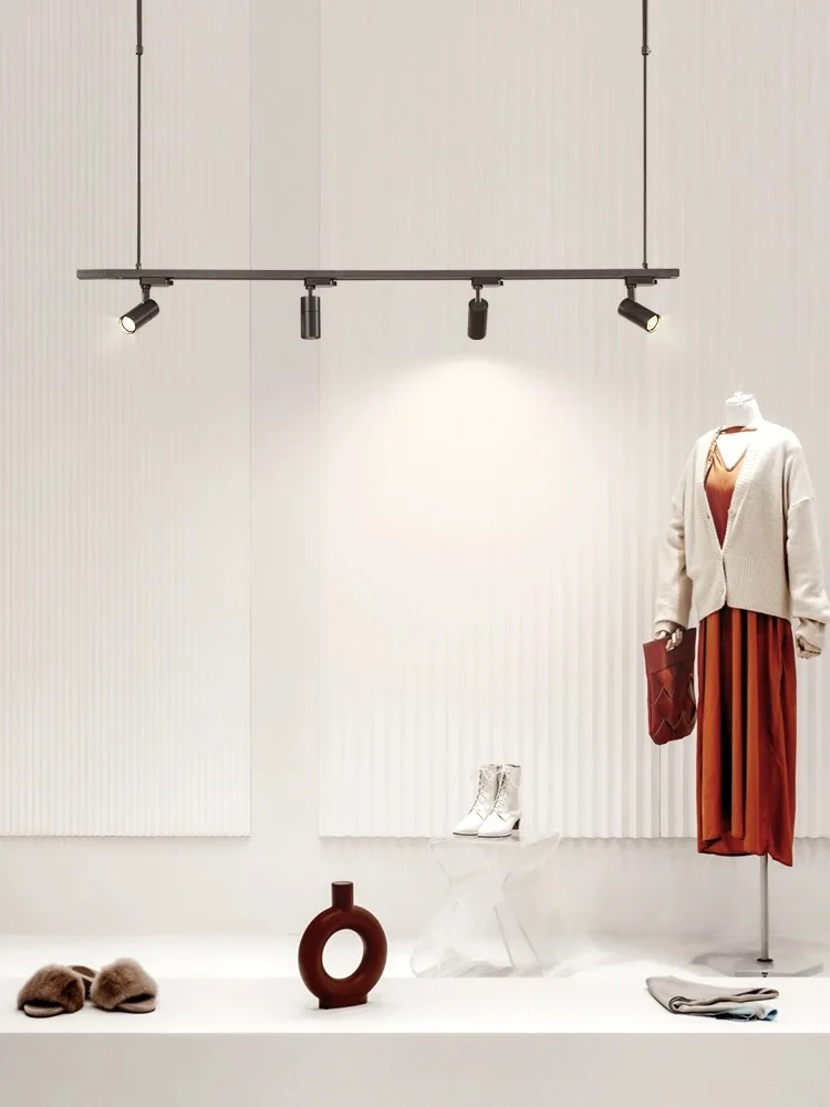 Led Track Light Telescopic Boom Rail Ceiling Lamp Hanger Rod Spotlight Surface Mounted Lighting Fixture For Clothes Shop Home