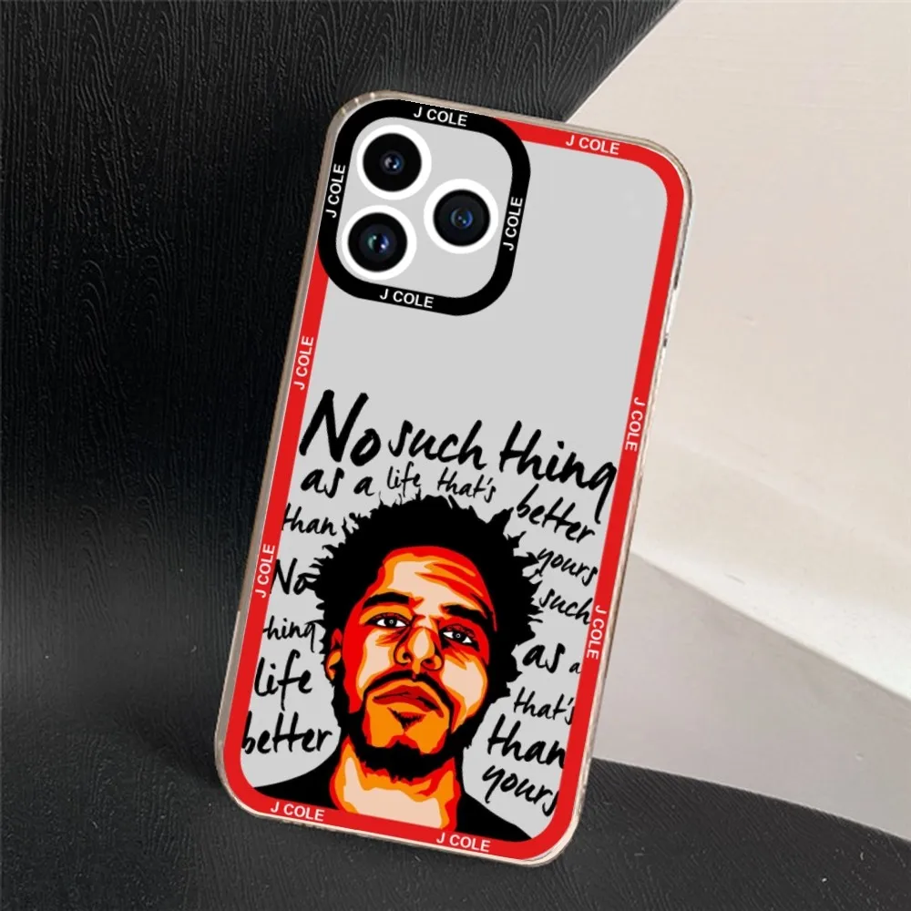 Rapper J Cole Phone Case For iPhone 11 12 Mini 13 14 15 Pro Max Transparent Shell