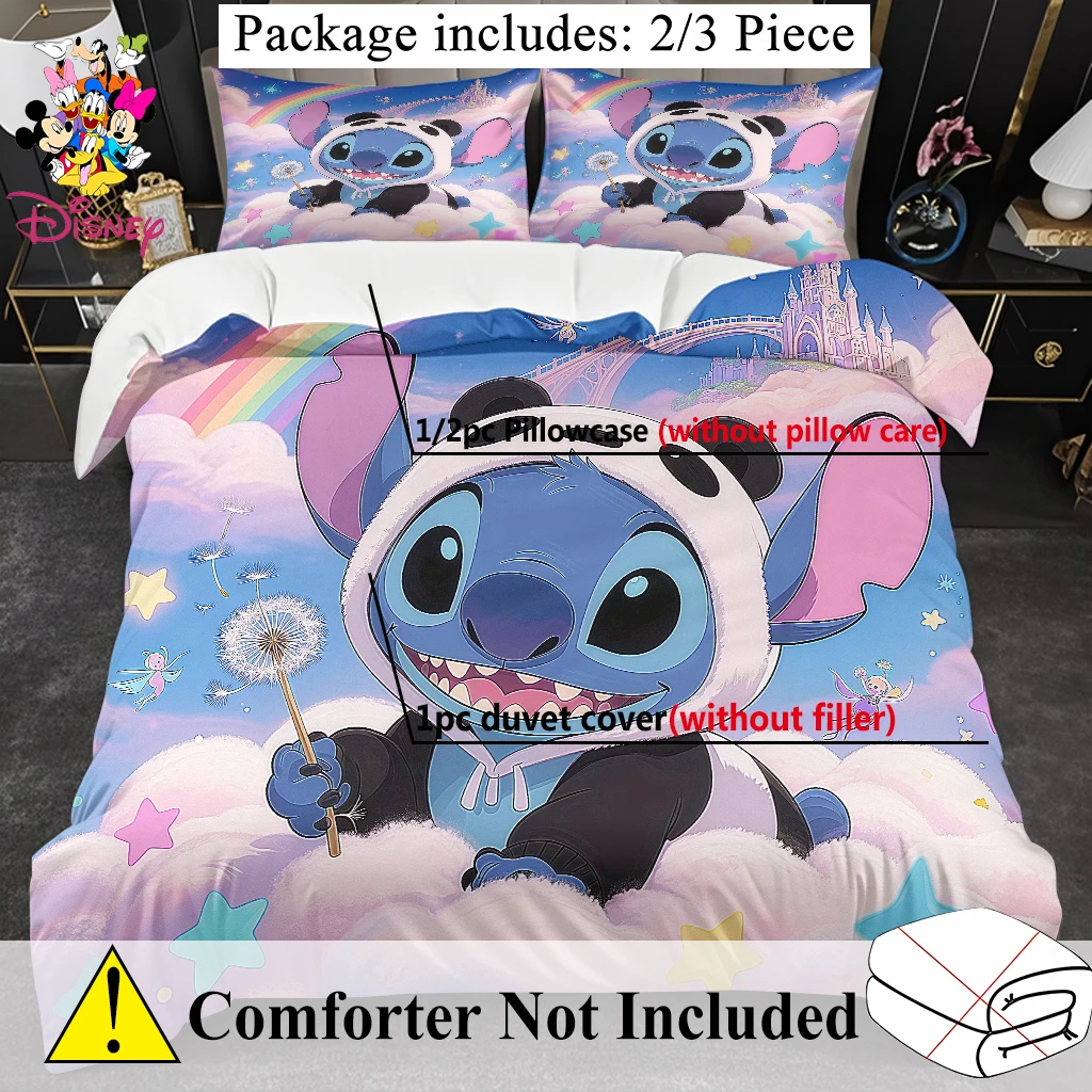 2/3 قطعة ديزني غرزة حاف مجموعة غطاء دون حشو الباندا الزي الكرتون طقم سرير غرف نوم/غرف الضيوف/المهاجع