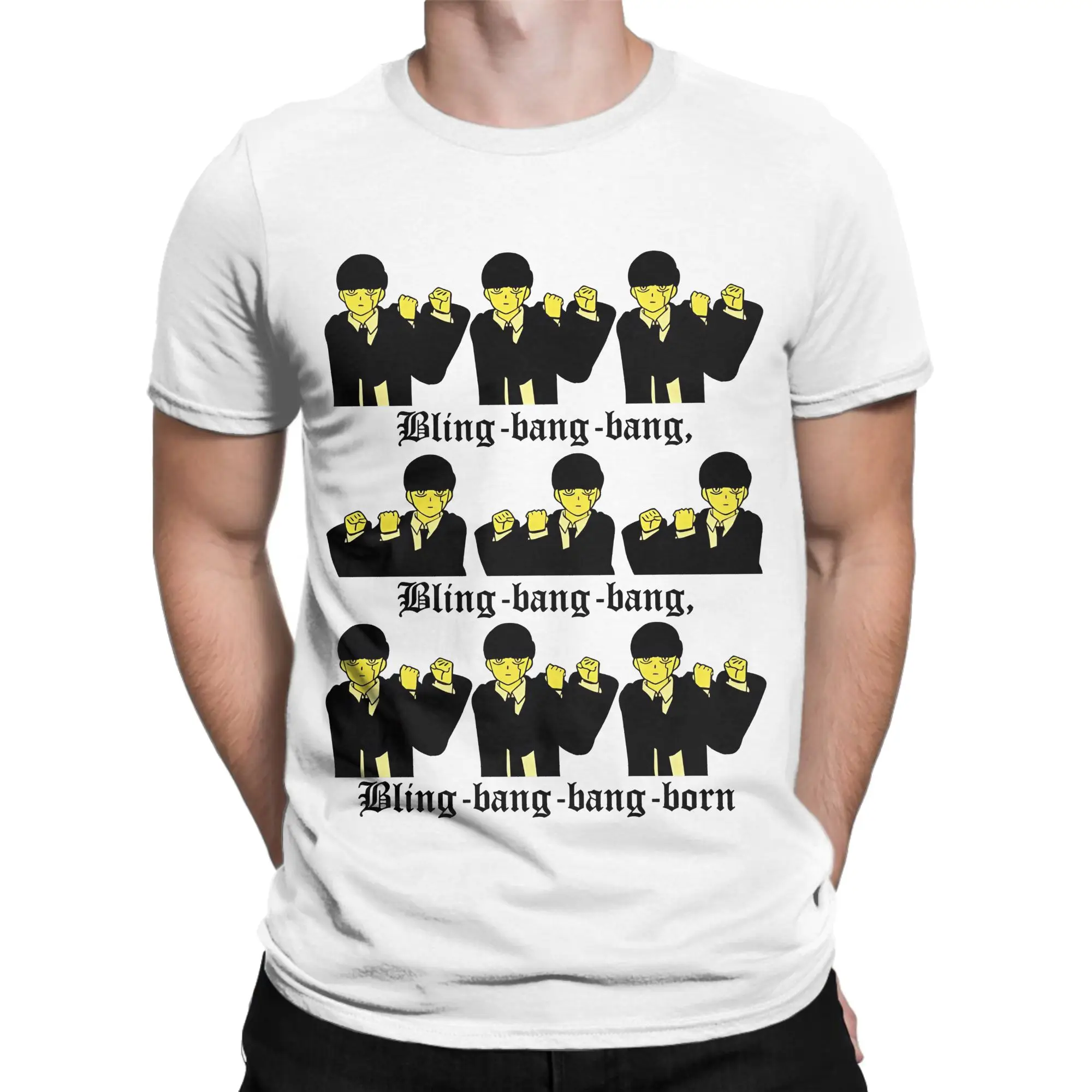 Bling Bang Bang Classic Mashle Funny 100% Cotton T-Shirt Tops Tees For Men