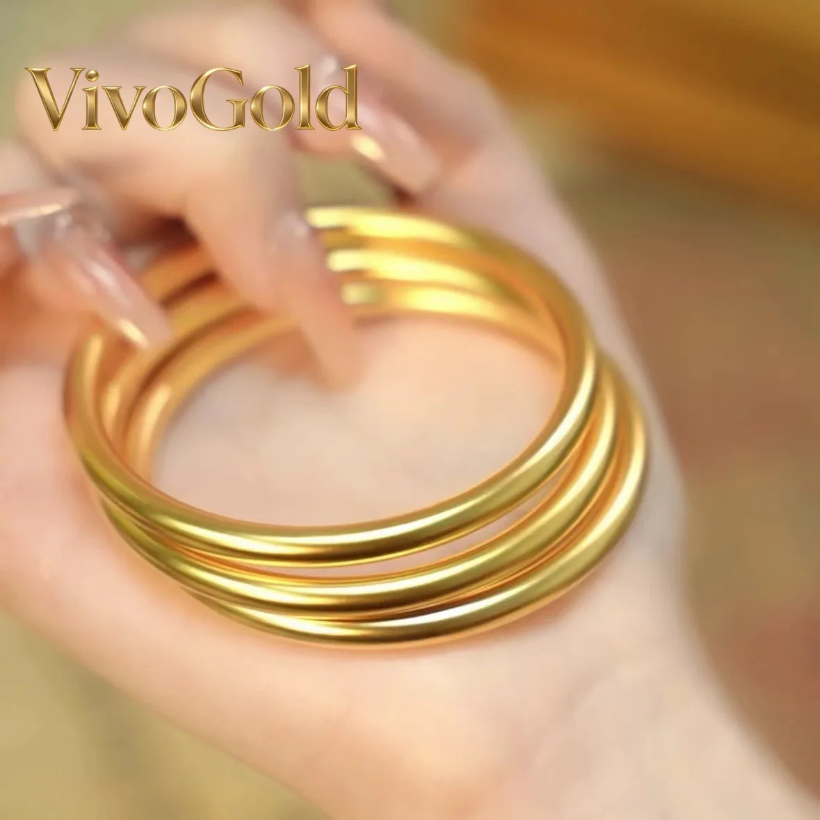 

VivoGold VivoGold 9999 Золотой браслет в старинном стиле, выполненный по старинным технологиям, простой круглый браслет для женщин, новый китайский стиль, простой и универсальный, 24K.