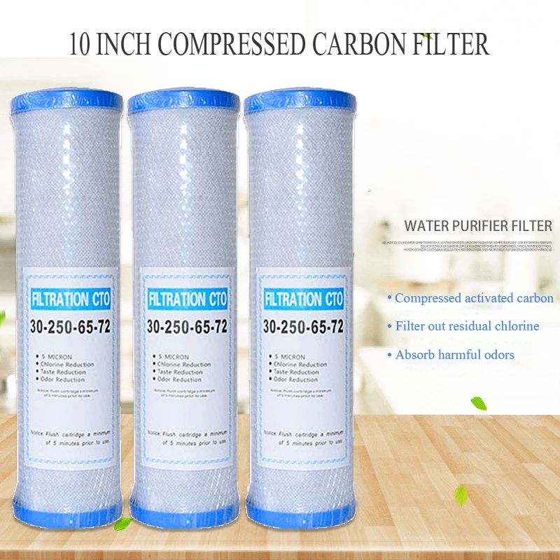 Imagem -04 - Filtro de Água Universal Ativado Filtro de Cartucho de Carbono 10 Polegada Cto Bloco Filtro de Carbono Purificador de Água Pcs