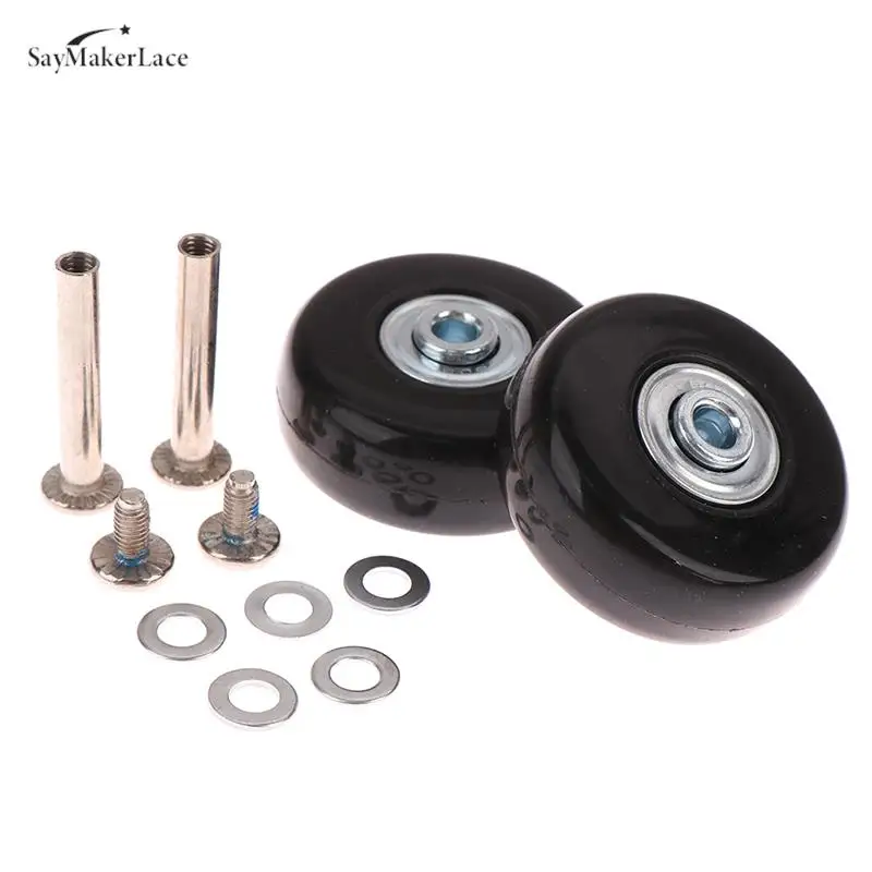 50*18mm Black Luggage Suitcase Replacement Wheels Suitcase Repair Axles Deluxe Black With Screw Accessories