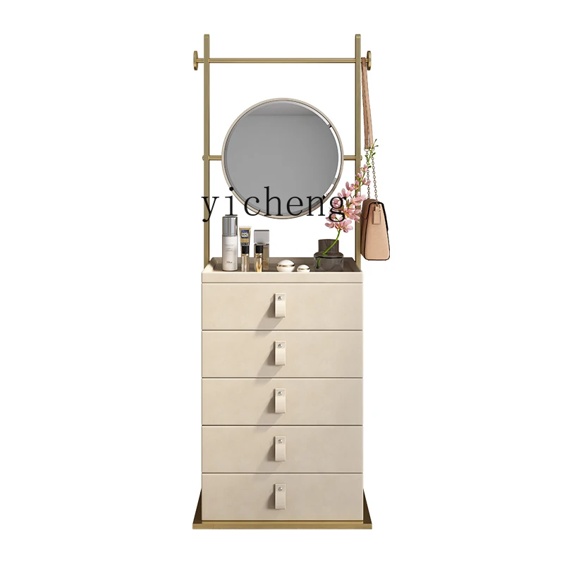 

ZF Chest of Drawers Dressing Table Integrated Storage Cabinet Home Bedroom Makeup with Mirror