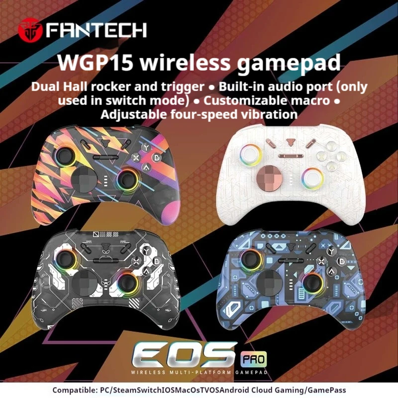 Fantech Wgp15 Wireless Game Controller Bluetooth Wireless Connection Vibration Sensation Double Hall Joystick Game Controller