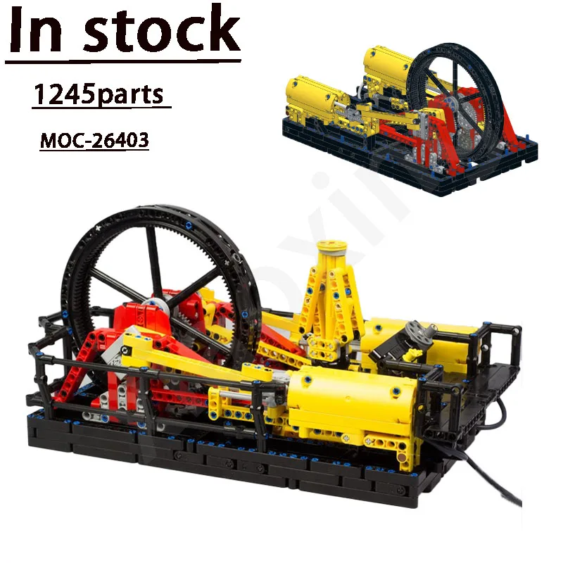 

New Power Steam Engine with Air Pump MOC-26403 • 1245 Parts • Mechanical Composition Person: Children's Birthday Toy Present