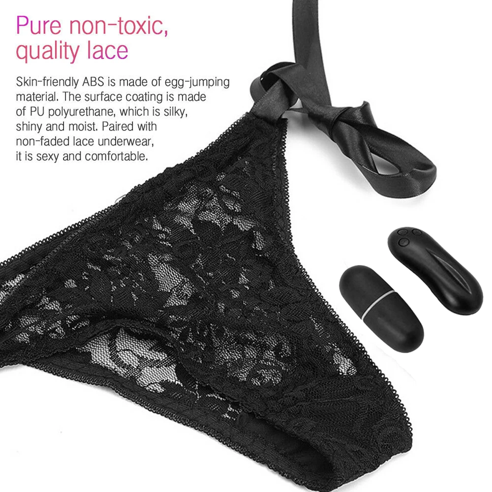 Bragas vibradoras de encaje Knicker para mujer, vibrador Sexy de bala con Control remoto inalámbrico, correa en la ropa interior, juguete sexual