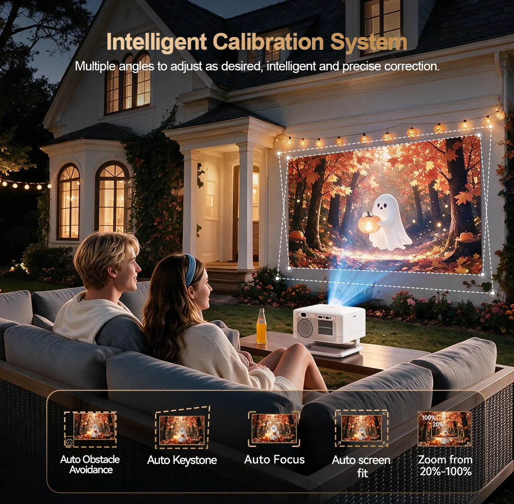 PROGAGA PG380 4k Full HD 1080P 3D Glasses 1200Ansi Projetor Smart Android 14 Mini Portable Video Beam Projector PK PG370