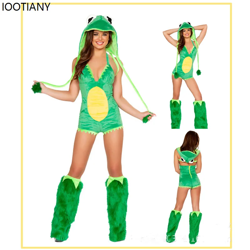 Women Sexy Furry Cartoon Animal Cosplay Costumes Anime Rabbit Fox Catwoman Fancy Dress Carnival Party Stage Performance Dress Up