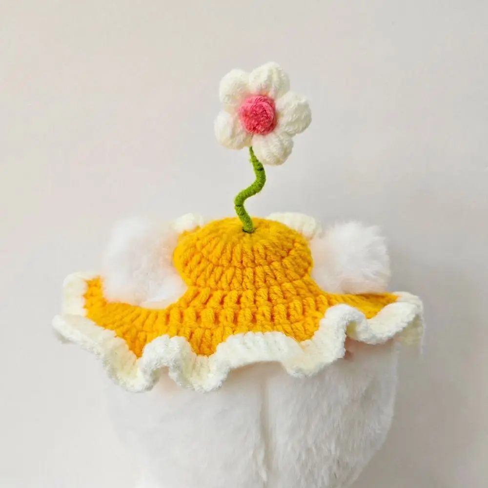 Cute Pet Hat Cat Hat Handmade Cute Flower Pet Headgear Kittens Knitted Hat Funny Cospaly Headgear Photo Shoot Props Pet