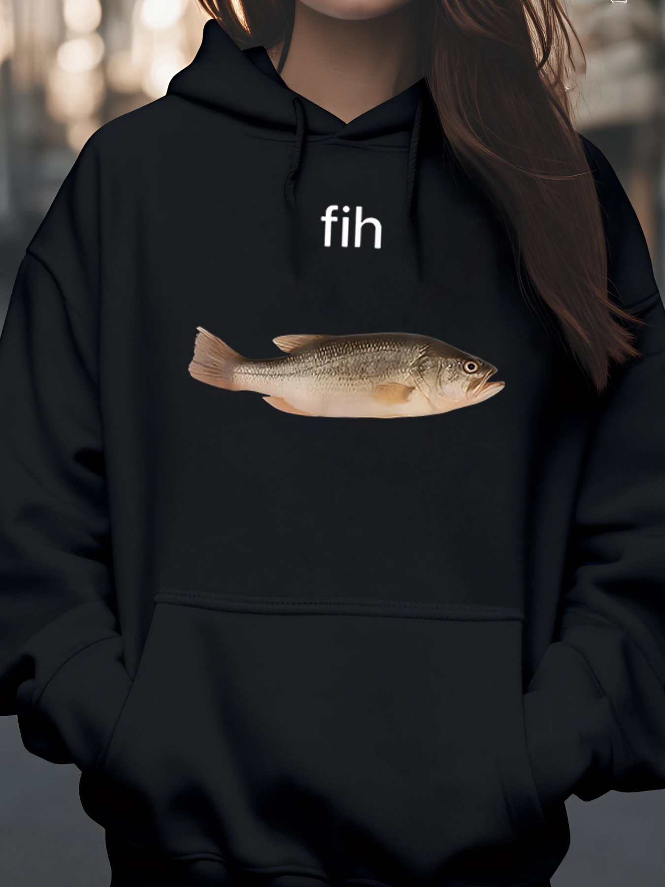 

Толстовка с принтом рыбы, осенне-зимняя повседневная одежда, уличная мода унисекс