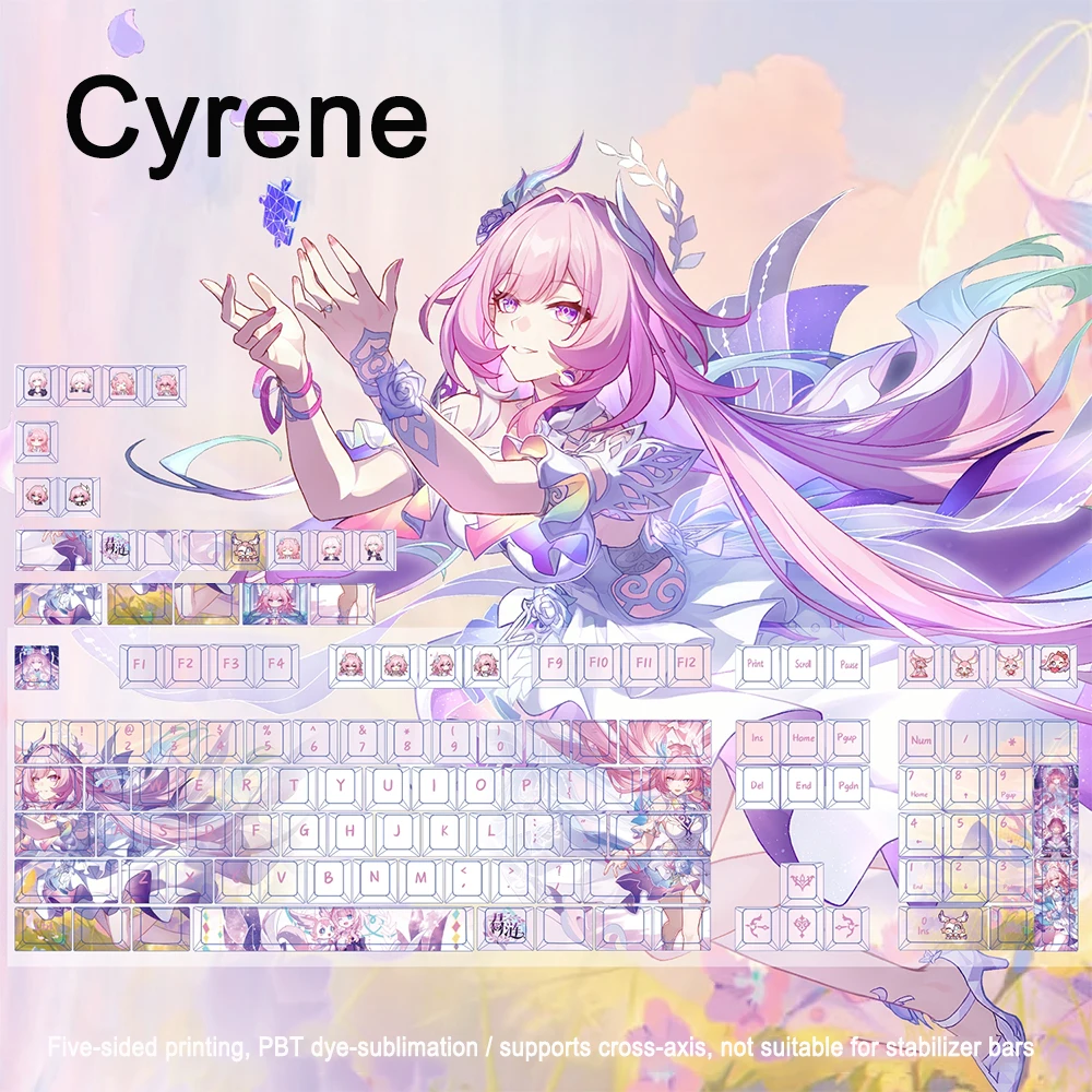 Honkai: Star Rail Theme Keycaps 128 Keys Kafka Sparkle Blade Anime PBT Games Keycap Cherry Profile For DIY Mechanical Keyboards