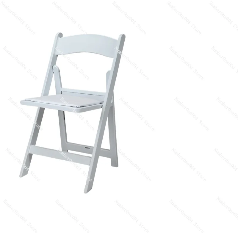 Applicable to White Resin Chair Folding  Portable Outdoor Wedding  White Plastic Lightweight Conference Event