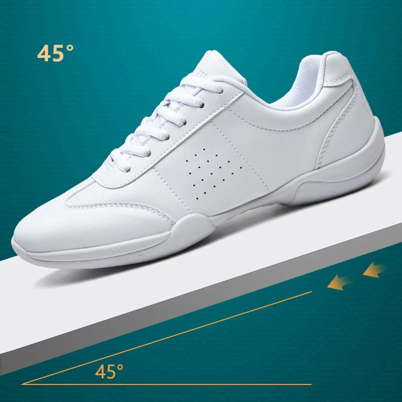 Womens Cheerleading Shoes Girls Cheer Shoes White Black Dance Sneakers Lightweight Aerobics Sports Shoes D18