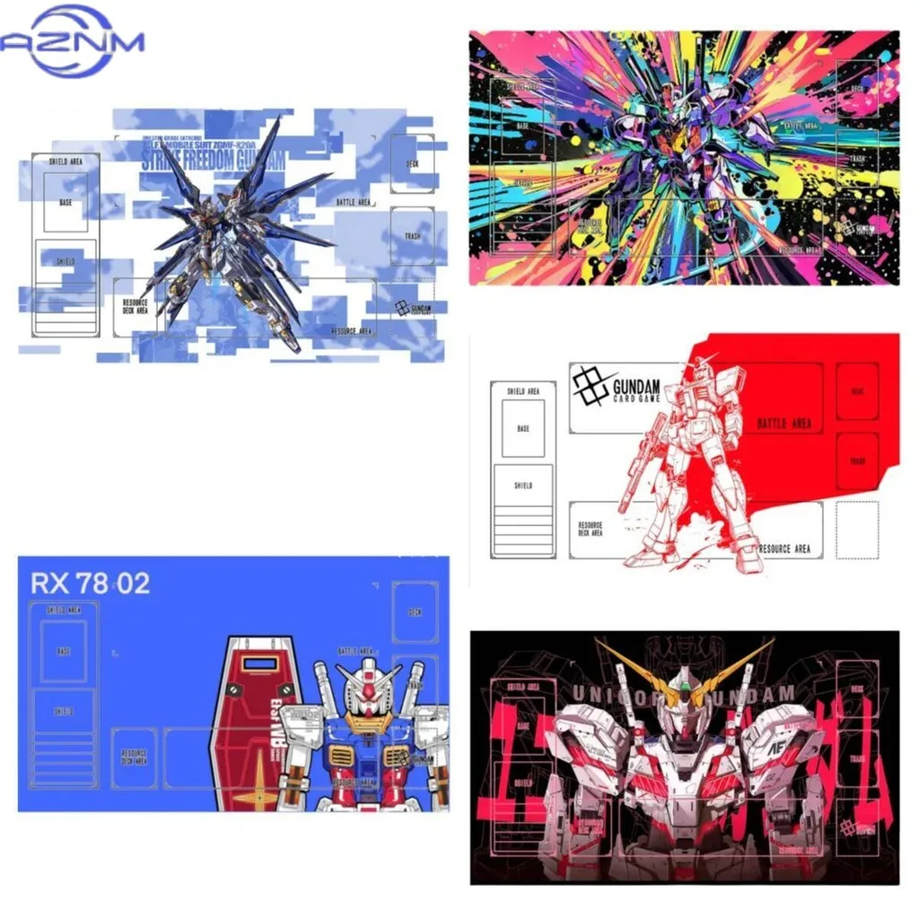 BANDAI Anime Game Gundam GCG DIY Accessory Card Playmat Unicorn RX78 Aerial Freedom Hobby Collection Gift Toys