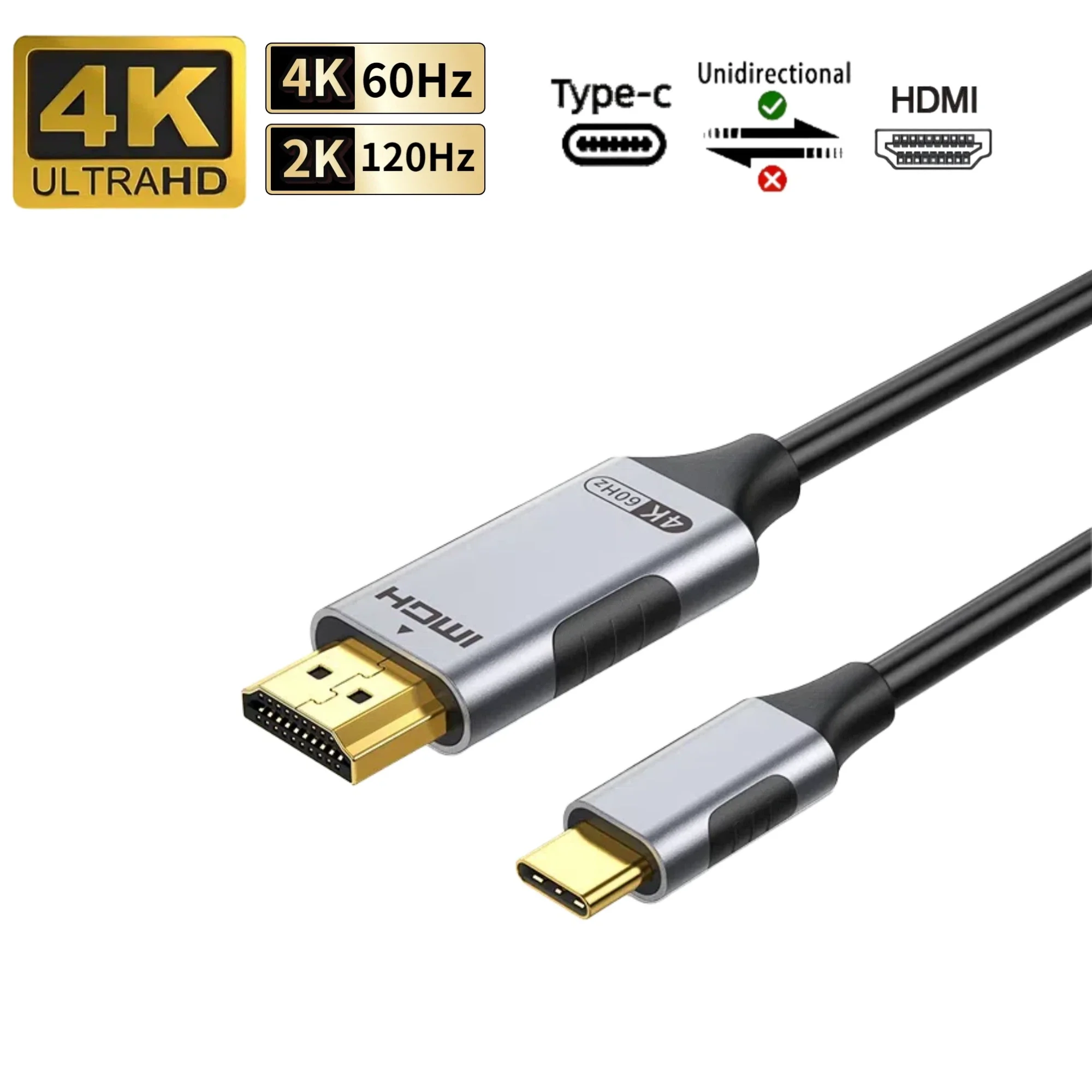 8K@60hz USB C auf HDMI Kabel Typ C auf HDMI 2.1 8K 4K@120hz 48Gbps HDR HDCP für Thunderbolt 4/3,iPhone 16/15 Pro Max Galaxy
